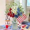 9pcs Patriotic Artificial Flowers, Red White and Blue Flowers with Vase for 4th of July Decorations Patriotic